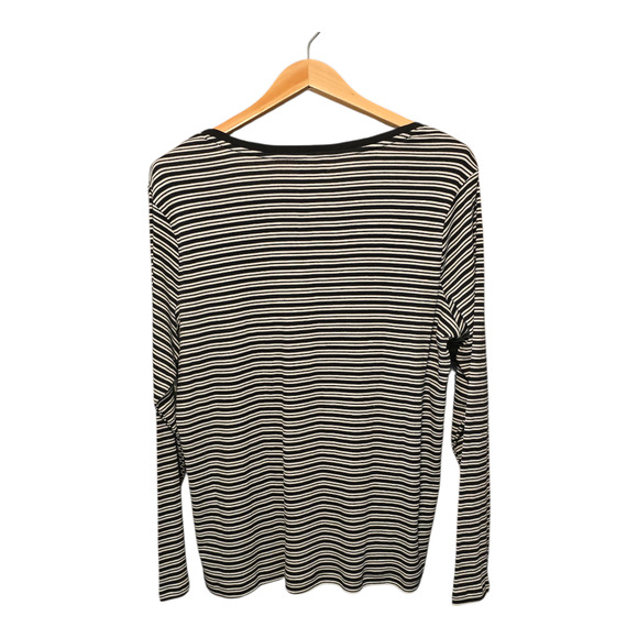 Croft & Barrow Womens The Classic Tee Size XXL Black/White Stripe V-Neck NWT - Picture 3 of 11